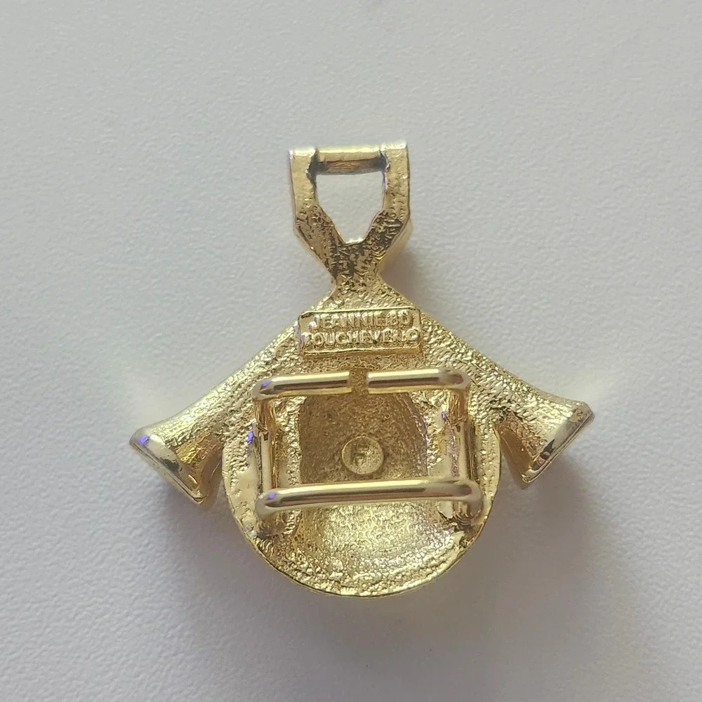Jeannie Bouchever Vintage Golf Ball Crossed Tees Gold Tone Shoe Clips Accessory